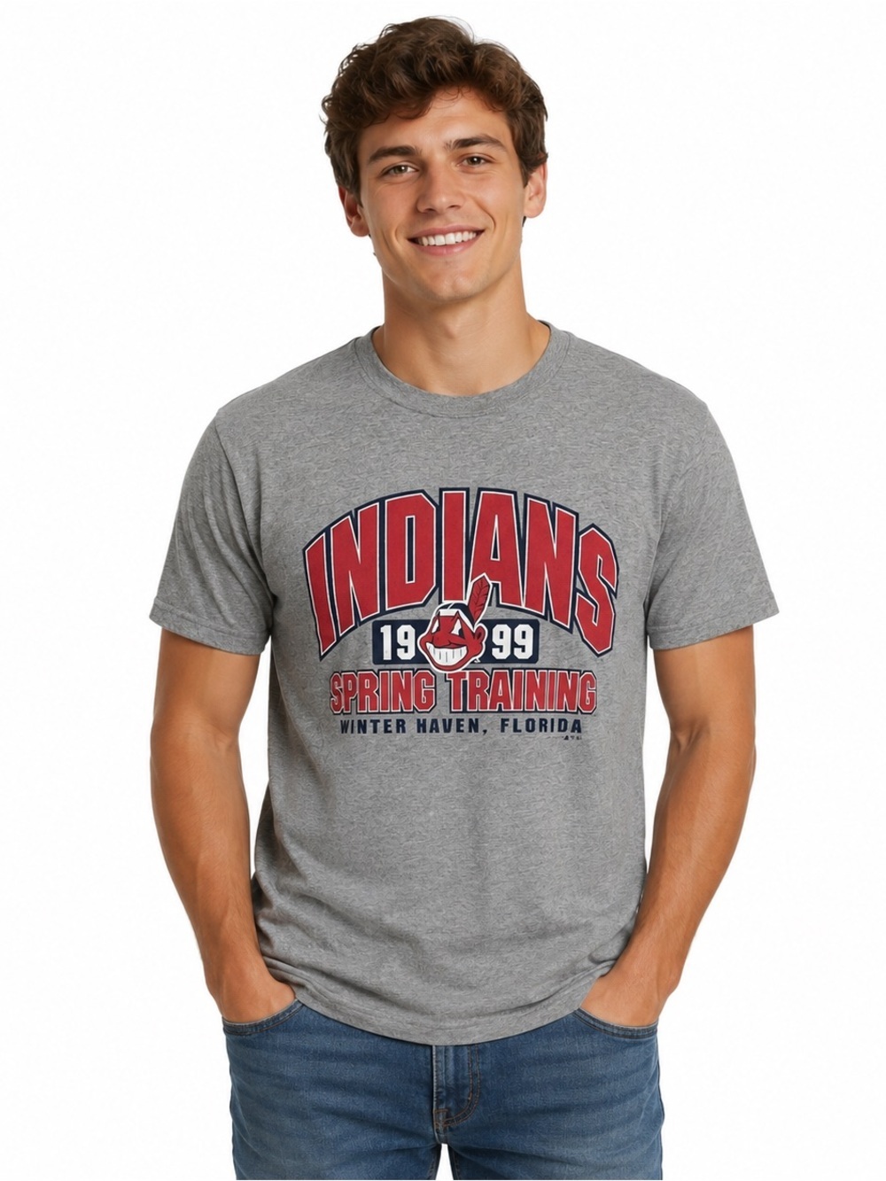 Cleveland Indians Gray Spring Training Tee Vintage Unisex
